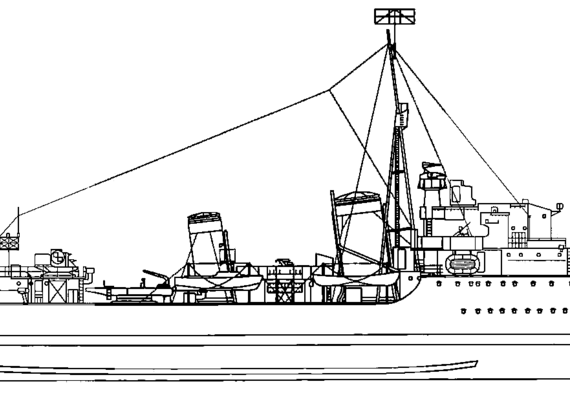 Эсминец HMS Ashanti F51 1942 [Destroyer] - чертежи, габариты, рисунки